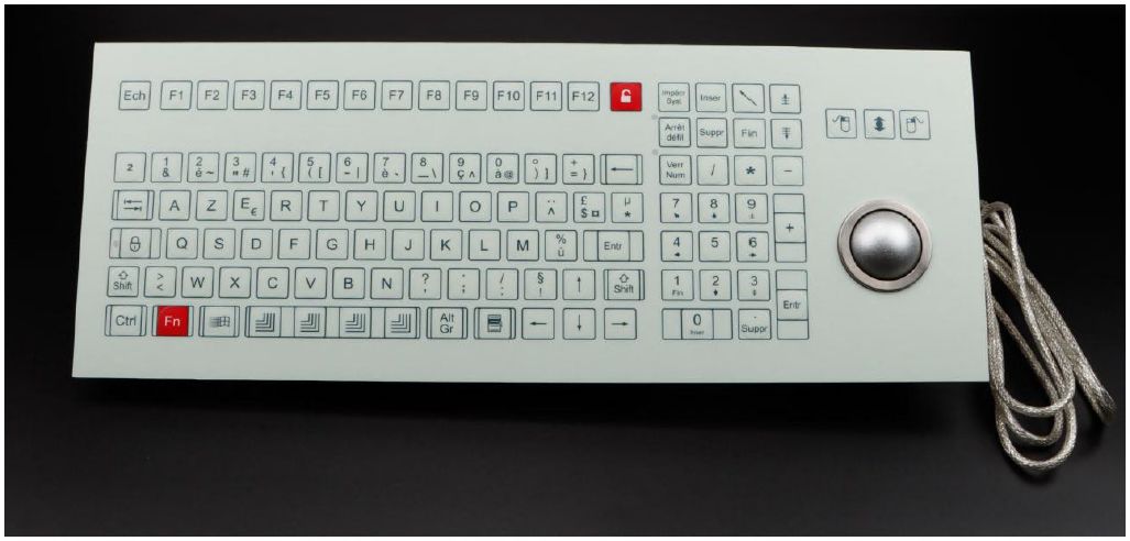 Промышленная клавиатура K-TEK-D410-OTB-KP-FN-SW-W-US/RU-PS/2 от KEY ...