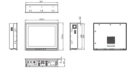 Промышленный панельный компьютер P1157E-500-US w/PCIe x4