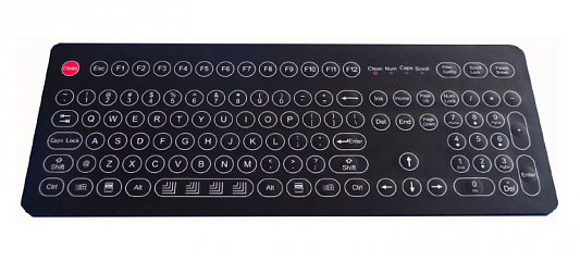 Промышленная клавиатура K-TEK-D399KP-FN-DT-B-US/RU-USD