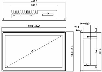 Промышленный панельный компьютер FRONT Panel A673 18.5