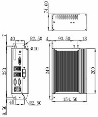 Встраиваемый компьютер на DIN-рейку NP-6111-JH4-J1900-4G-SSD512G