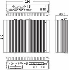 Компактный встраиваемый компьютер eBOX710-521-FL-PCIE-DC
