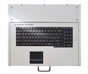 Промышленная клавиатура K-TEK-1U-KB-TP-PL-B-US/RU-USB-RAL7035 drawer