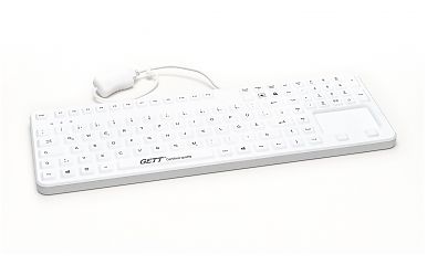 Клавиатура пылевлагозащищённая TKG-109-GCQ-PR-TOUCH-KGEH-WHITE-IP68-MAG-BACKL-USB-US/CYR (KG27205)