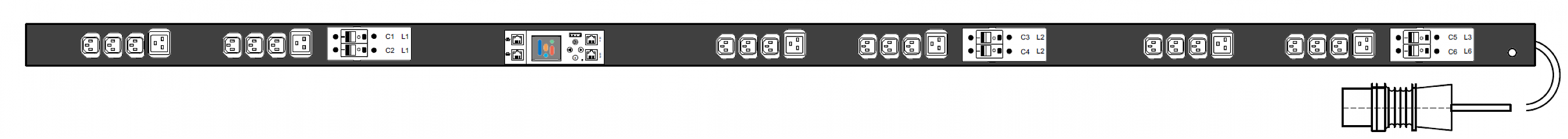 PWG2-9132-318-96-TIP POWERGuard2 PDU, 32A Three Phase ZeroU, 24 x IEC Sockets (18 x C13 - 6 x C19), Inlet Metering