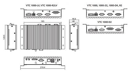 Компактный встраиваемый компьютер VTC 1000 +VTK-WWAN CM8000(PHS8-P)
