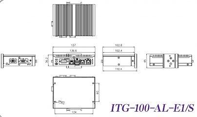 Ультракомпактный встраиваемый компьютер ITG-100-AL-E1/2GB/S