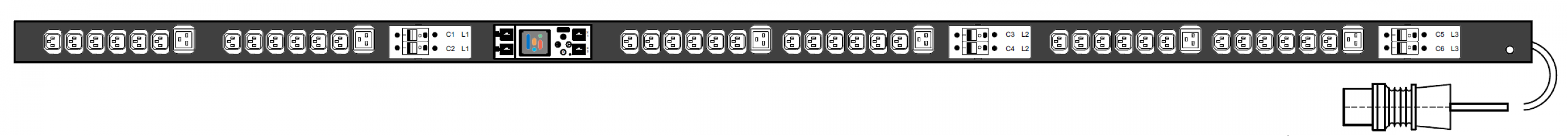 PWG2-9132-336-96-TIP POWERGuard2 PDU, 32A Three Phase ZeroU, 42 x IEC Sockets (36 x C13 - 6 x C19), Inlet Metering