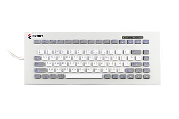 Клавиатура FRONT Key 305 [BL-PS2] встраиваемая, русифицированная, 83 клавиши (силикон), передняя панель из алюминия, подсветка