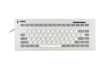 Клавиатура FRONT Key 305 [BL-PS2] встраиваемая, русифицированная, 83 клавиши (силикон), передняя панель из алюминия, подсветка