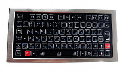 Промышленная клавиатура K-TEK-D272-FN-DT-SS-B-US/RU-USB