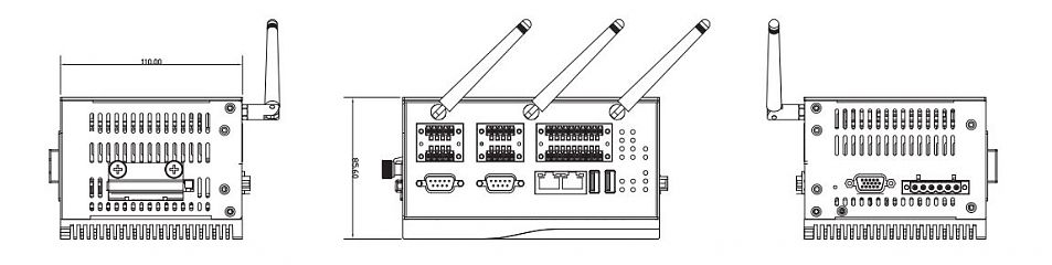 Встраиваемый компьютер на DIN-рейку rBOX510-6COM-FL-DC