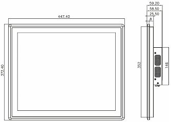 Промышленный панельный компьютер FRONT Panel I529 19