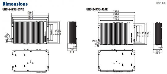 Компактный встраиваемый компьютер UNO-2473G-E3AE