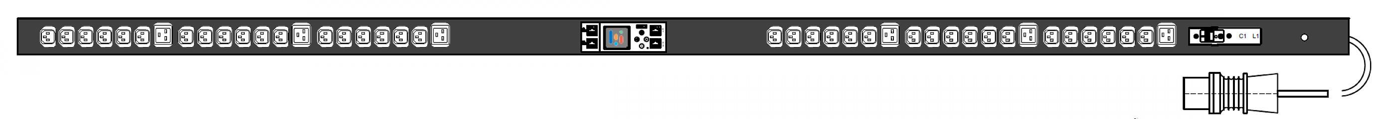 PWG2-9116-336-96-SIP POWERGuard2 PDU, 16A Single Phase ZeroU, 42 x IEC Sockets (36 x C13 - 6 x C19), Inlet Metering