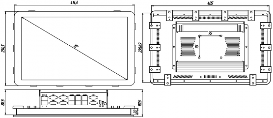 Промышленный панельный компьютер FRONT Panel NA02-G15W 15.6