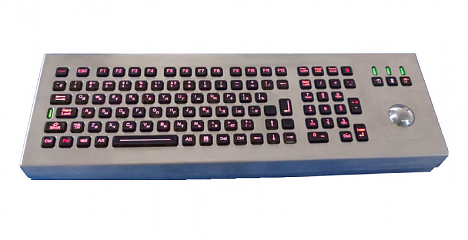 Антивандальная клавиатура K-TEK-M460-MTB-KP-FN-BL-DT-US/RU-PS/2