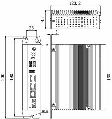 Встраиваемый компьютер на DIN-рейку  NP-6117-J6412-4G-SSD512G