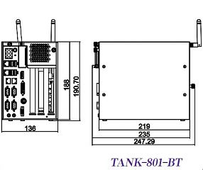 Многослотовый компактный компьютер TANK-801-BTi-J1/2G/3C