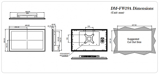 Промышленный монитор DM-FW19A/PC