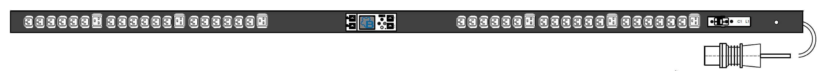 PWG2-9116-336-96-SIP : 16А 230В 1Ф 0U, (36*C13 + 6*C19), Общий мониторинг