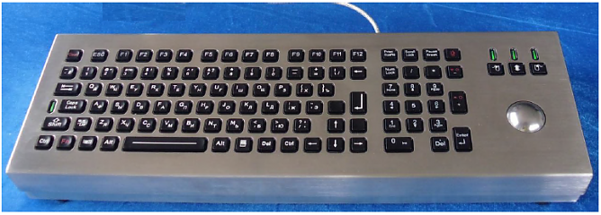 Антивандальная клавиатура K-TEK-M460-MTB-KP-FN-DT-US/RU-PS/2