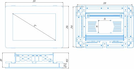 Промышленный панельный компьютер FRONT Panel NA02-G12W 12.1
