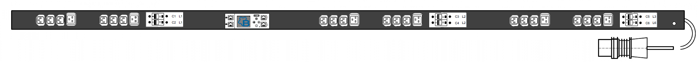 PWG2-9132-318-96-TIP : 32А 400В 3Ф 0U, (18*C13 + 6*C19), Общий мониторинг