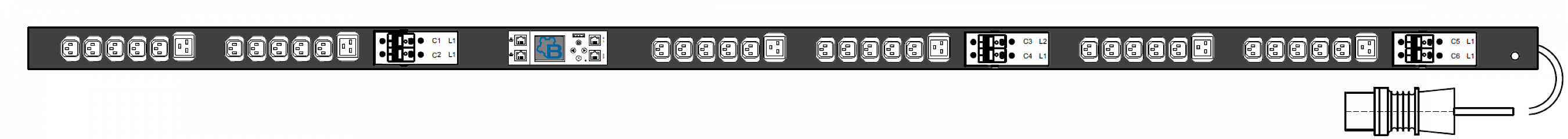 PWG2-9132-330-96-TIP : 32А 400В 3Ф 0U, (30*C13 + 6*C19), Общий мониторинг