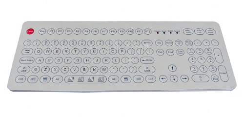 Промышленная клавиатура K-TEK-D399KP-FN-DT-W-US/RU-PS/2