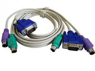 Кабель KVM Cable PS/2 - 1.8M  VGA + 2xPS/2 to VGA + 2xPS/2