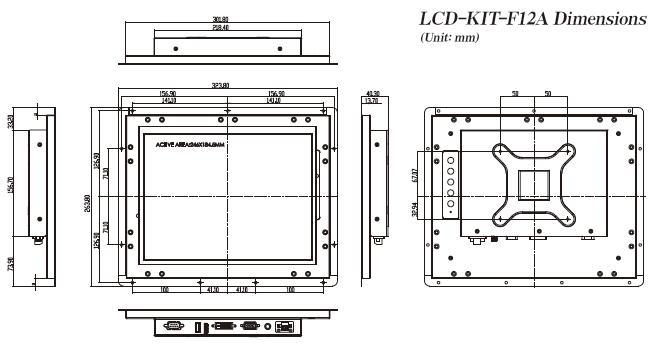 Промышленные бескорпусные мониторы LCD-KIT-F