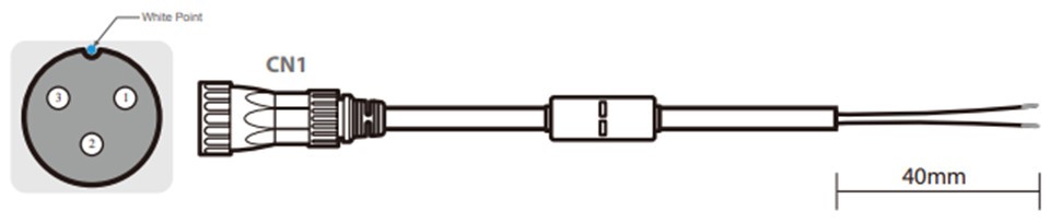 комплектация F65EAC: DC-кабель  питания с выходным разъемом М12