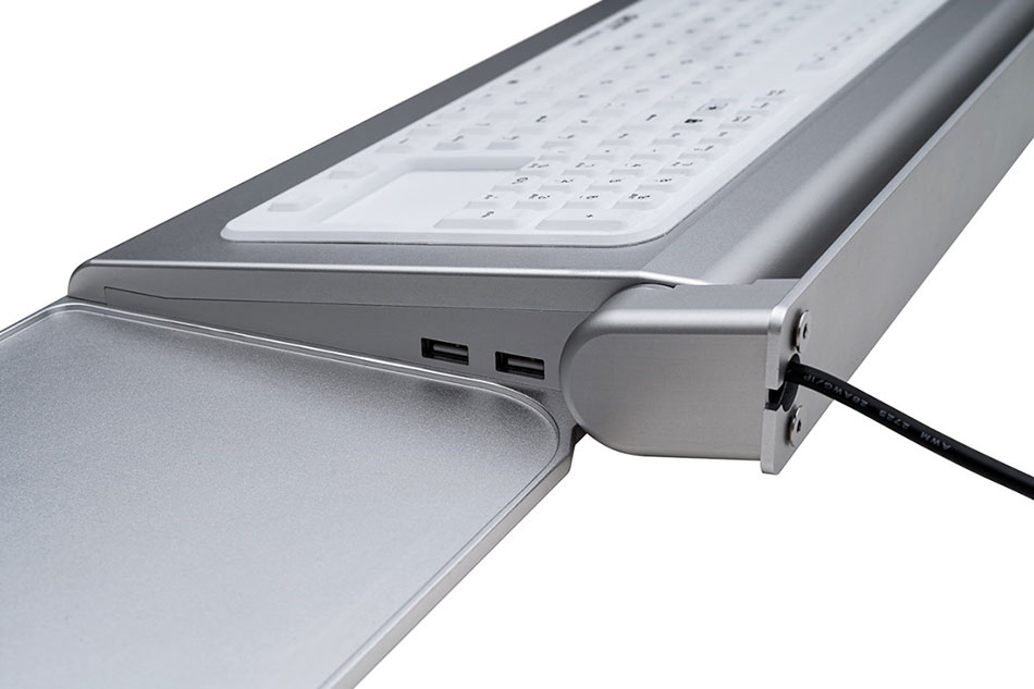 Cleantype Prime Panel - силиконовая клавиатура с настенным  креплением и выдвижной алюминиевой панелью