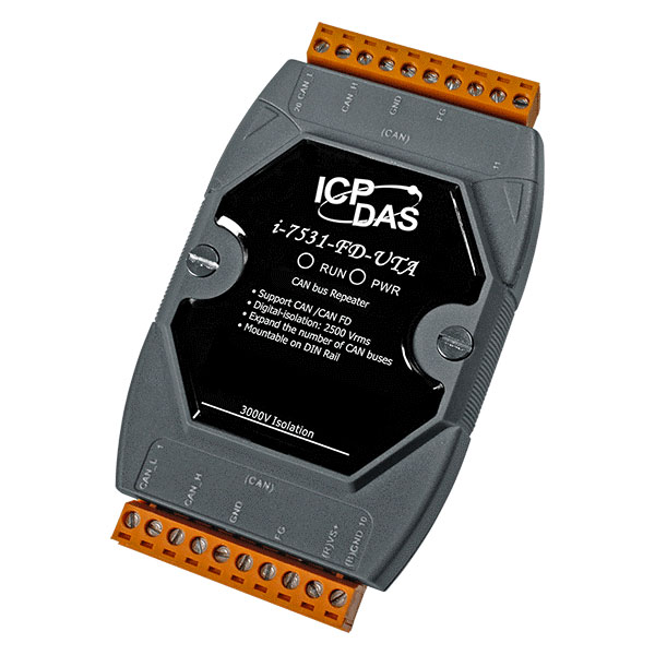 ICP DAS I-7531-FD-UTA-G - двухканальный изолированный  повторитель сигналов CAN/CAN FD