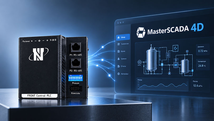 FRONT Control PLC контроллер FRONT Control PLC поддержкой MasterSCADA 4D